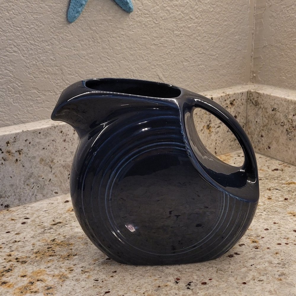 Vintage Fiesta Ware Pitcher Homer Laughlin Cobalt Blue